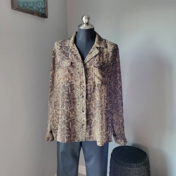 Kismet Snake print Blouse Sz XL - Picture 4 of 7